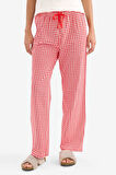DeFacto Pijama Takımı Kısa Kollu Üst Esnek Belli Kareli Uzun Altı-Fall in Love E4822AX25SPRD227