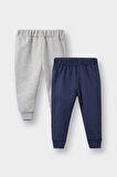 Erkek Bebek 2'li Beli Lastikli Jogger Eşofman Altı