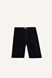 %100 Pamuk Kargo Fit Jean Bermuda Şort