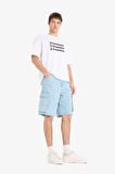 %100 Pamuk Kargo Fit Jean Bermuda Şort