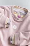 Kız Bebek Bisiklet Yaka Çiçekli Sweatshirt