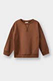 Erkek Bebek Bisiklet Yaka İçi Yumuşak Tüylü Basic Düz 2'li Sweatshirt