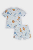 Erkek Bebek Pijama Takımı Dinazor Baskılı Kısa Kollu Penye Üst Beli Lastikli Şort