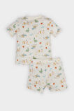 Erkek Bebek Pijama Takımı Dinazor Baskılı Kısa Kollu Penye Üst Beli Lastikli Şort