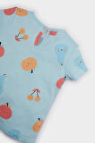 Kız Bebek Pijama Takımı Desenli Kısa Kollu Penye Üst Beli Lastikli Şort