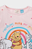 Kız Bebek Disney Winnie The Pooh Pijama Takımı Kısa Kollu Penye Üst Beli Lastikli Şort
