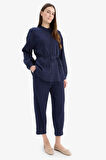 	Basic Düz Cepli Müslin Harem Pantolon