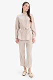 	Basic Düz Cepli Müslin Harem Pantolon