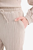 	Basic Düz Cepli Müslin Harem Pantolon