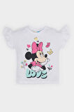 DeFacto Kız Bebek Disney Mickey & Minnie Bisiklet Yaka Kısa Kollu Tişört E7228A525SMWT79