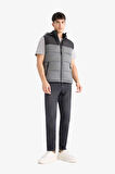 Slim Fit Dar Kesim Kapüşonlu Fermuarlı Şişme Yelek
