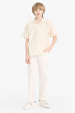 DeFacto Erkek Çocuk Carrot Fit Standart Paça Keten Görünümlü Pantolon E5828A825SMER238