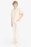 DeFacto Erkek Çocuk Carrot Fit Standart Paça Keten Görünümlü Pantolon E5828A825SMER238
