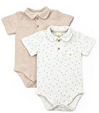 Bebek 2li Kısa Kollu Badi Müslin %100 Pamuk, Bebek ve Yenidoğan Serisi -