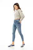 CEDY DENIM Mavi Yüksek Bel Skinny Jeans Kot Pantolon C596