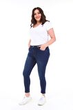 CEDY DENIM Kadın Yüksek Bel Skinny Fit Jeans Büyük Beden Kot PantolonC597