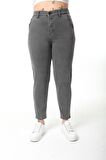 CEDY DENIM Kadın Büyük Beden Pileli Mom Jean Pantolon C600
