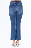CEDY DENIM Kadın İspanyol Paça Yüksek Bel Kot Pantolon Skinny Fit Jean - C605