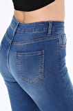 CEDY DENIM Kadın İspanyol Paça Yüksek Bel Kot Pantolon Skinny Fit Jean - C605