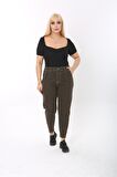 CEDY DENIM Kadın Büyük Beden Pileli Mom Jean Pantolon C600