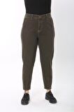 CEDY DENIM Kadın Büyük Beden Pileli Mom Jean Pantolon C600