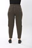 CEDY DENIM Kadın Büyük Beden Pileli Mom Jean Pantolon C600