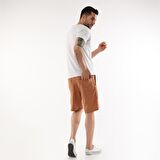 Erkek Sentetik Keten Yüksek Bel Lastikli Bol Kesim Şort C348