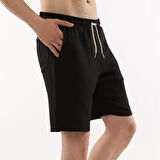 Erkek Sentetik Keten Yüksek Bel Lastikli Bol Kesim Şort C348