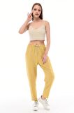 Kadın Sentetik Keten Büyük Beden Bel Lastikli Dar Paça Mom Pantolon C611-BB