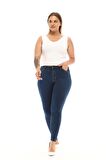 CEDY DENIM Kadın Yüksek Bel Skinny Fit Jeans Büyük Beden Kot PantolonC597