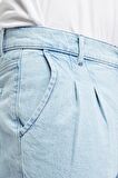 Erkek Pileli Yüksek Bel Bol Kesim Baggy Loose Fit Jean Pantolon-C354