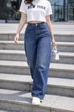 CEDY DENIM Kadın Palazzo Yüksek Bel Cotton Jean Pantolon 