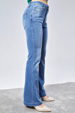 CEDY DENIM Yüksek Kalite Kadın 5 Cep Düşük Bel İspanyol Paça SkinnyFit Esnek Jean Pantolon C619