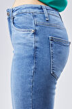 CEDY DENIM Yüksek Kalite Kadın 5 Cep Düşük Bel İspanyol Paça SkinnyFit Esnek Jean Pantolon C619