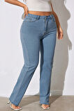 CEDY DENIM - Kadın Büyük Benden Boru Paça Yüksek Bel Regular Fit Likralı Pantolon  C626