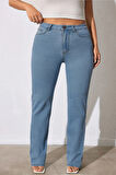 CEDY DENIM - Kadın Büyük Benden Boru Paça Yüksek Bel Regular Fit Likralı Pantolon  C626