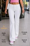 CEDY DENIM Yüksek Kalite Kadın 5 Cep Düşük Bel İspanyol Paça SkinnyFit Esnek Jean Pantolon C619