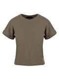 Bisiklet Yaka Basic T-Shirt - Koyu Gri Melanj