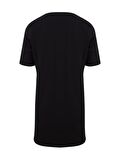 V Yaka Önü Arkası Uzun Basic T-shirt - Siyah