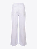 Paçaları Yırtmaçlı Yüksek Bel Wide Leg Beyaz Jean - Beyaz