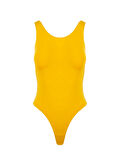 Yüzücü Atlet Kesim Alttan Çıtçıtlı Body - Sarı