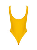 Yüzücü Atlet Kesim Alttan Çıtçıtlı Body - Sarı