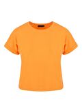 Bisiklet Yaka Basic T-Shirt - Turuncu