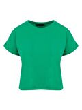 Bisiklet Yaka Basic T-Shirt - Yeşil