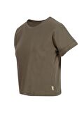 Bisiklet Yaka Basic T-Shirt - Haki