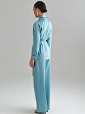 Anvelop Kapama Saten Pijama Ceket - Mint Yeşil