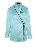 Anvelop Kapama Saten Pijama Ceket - Mint Yeşil