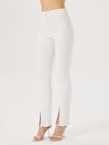 Paçası Yırtmaç Detaylı Skinny Pantolon - Beyaz