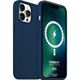 Buff iPhone 13 Pro Max MagSafe Rubber Fit Kılıf Navy Blue