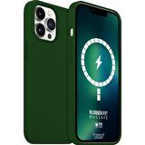 Buff iPhone 13 Pro Max MagSafe Rubber Fit Kılıf Dark Green
